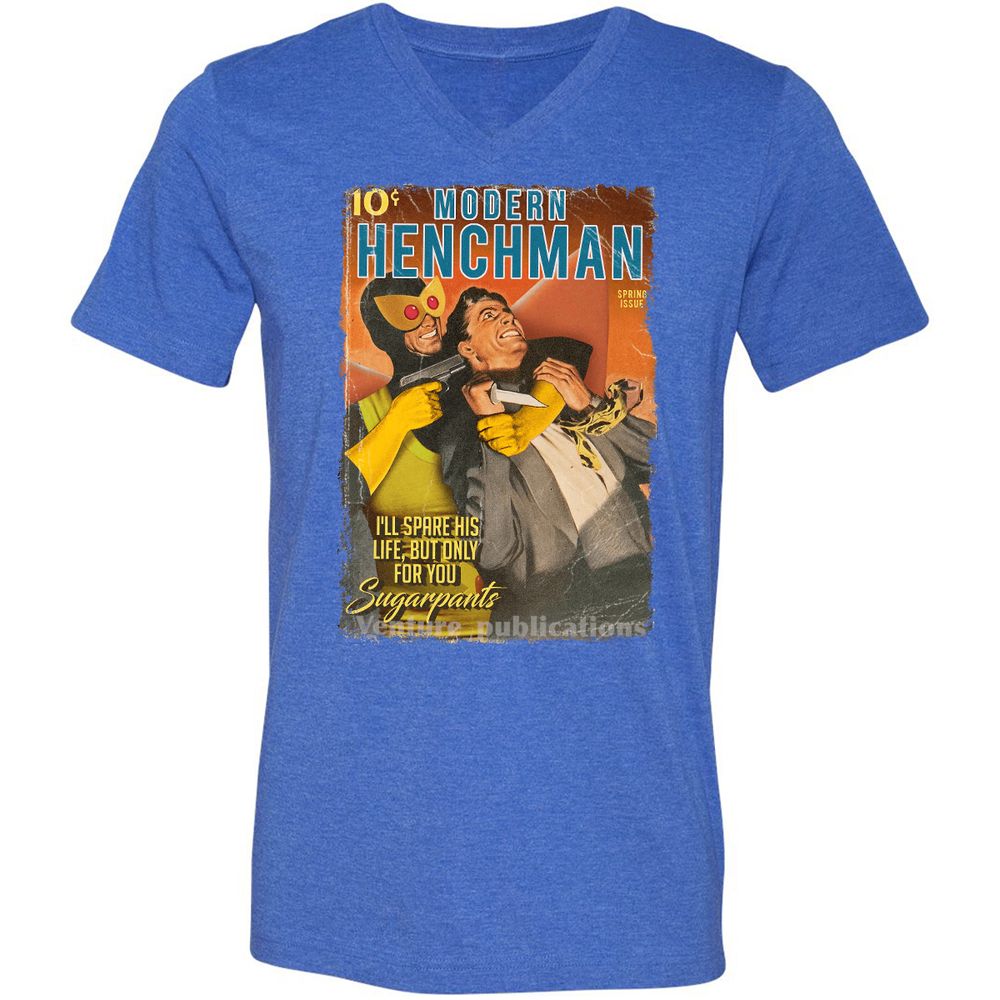 Unisex V-Neck T-Shirt - 4W1MSJ9J - Heather True Royal - 14