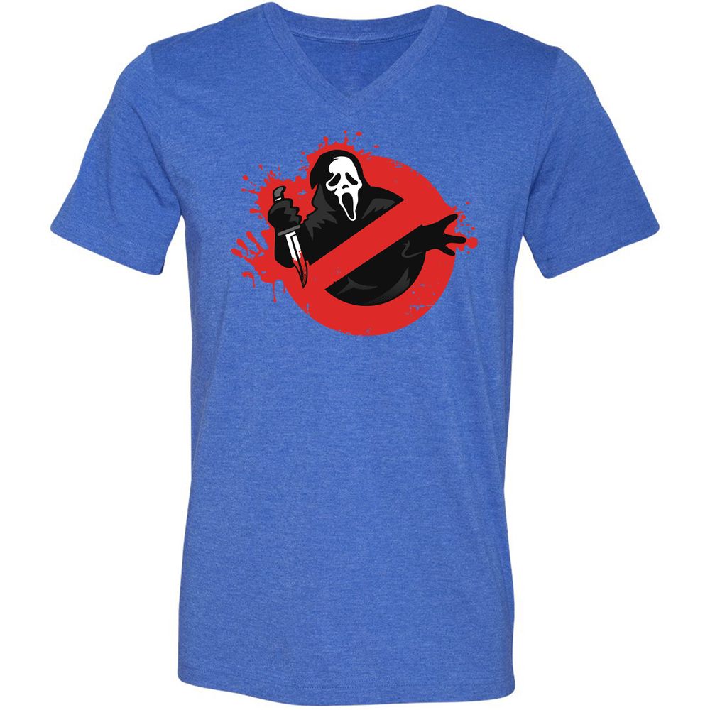 Unisex V-Neck T-Shirt - 1RHA2SAD - Heather True Royal - 14