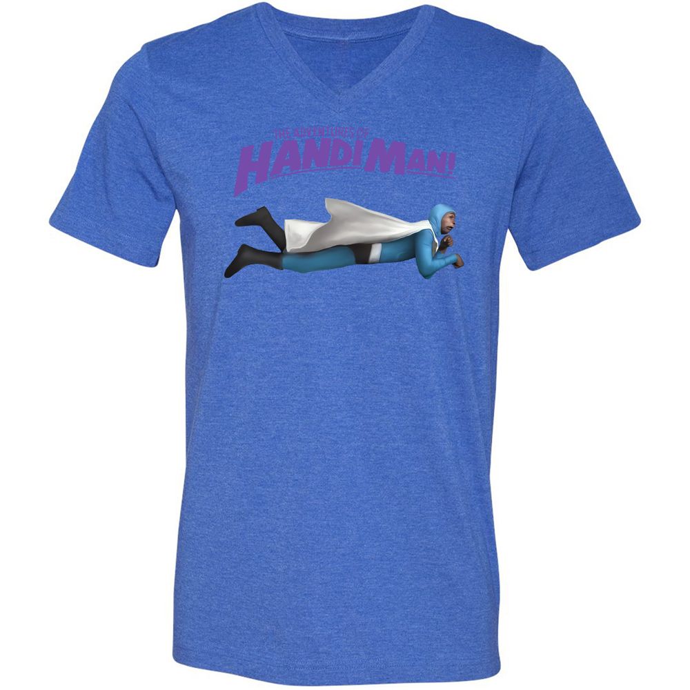 Unisex V-Neck T-Shirt - 6UEEKG3V - Heather True Royal - 14