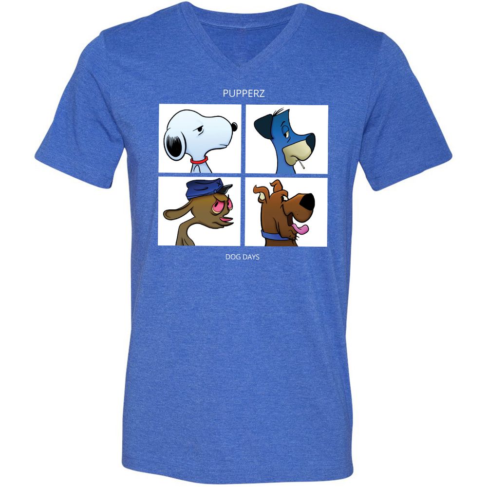 Unisex V-Neck T-Shirt - CE2ZWW8B - Heather True Royal - 14