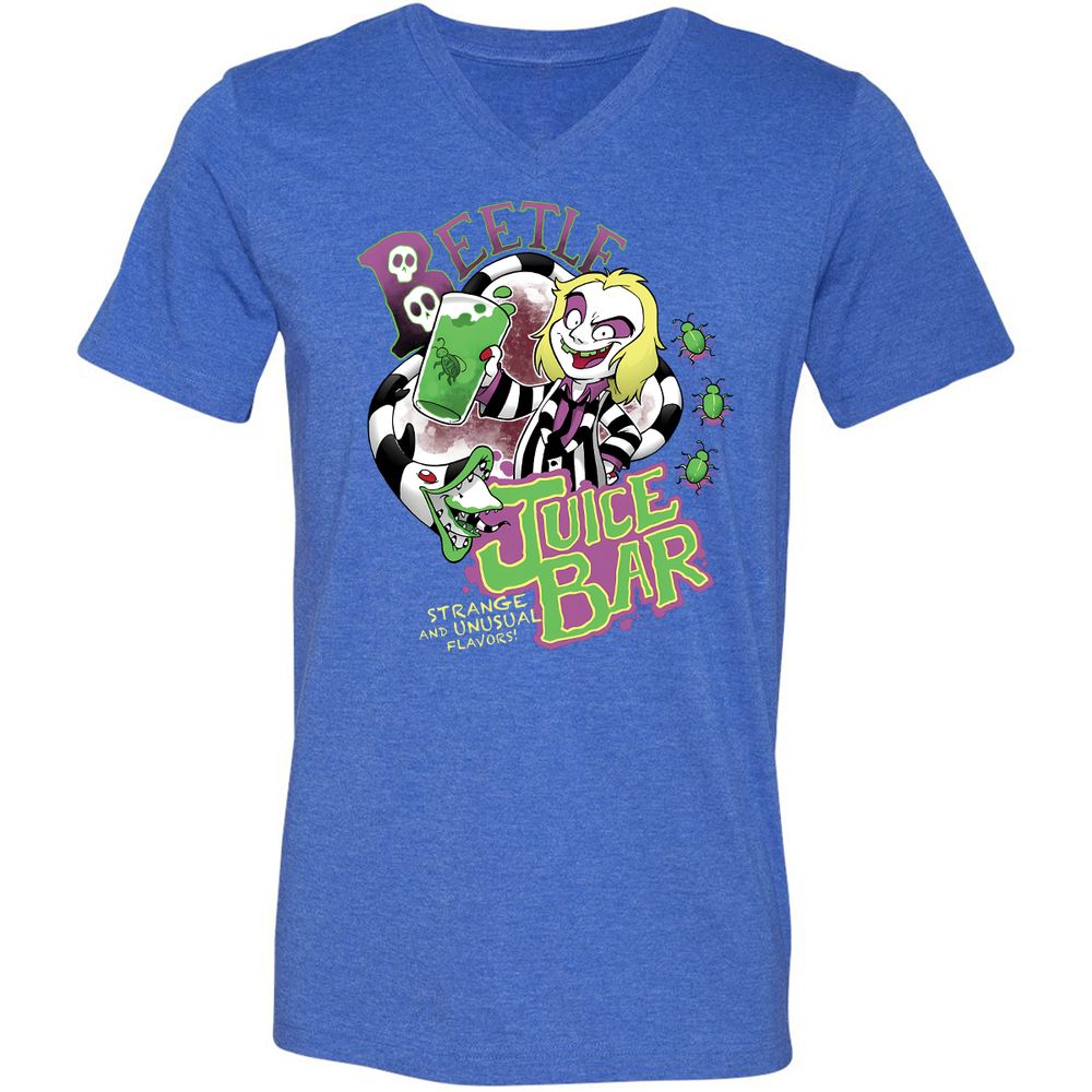 Unisex V-Neck T-Shirt - BYPAWC6X - Heather True Royal - 14