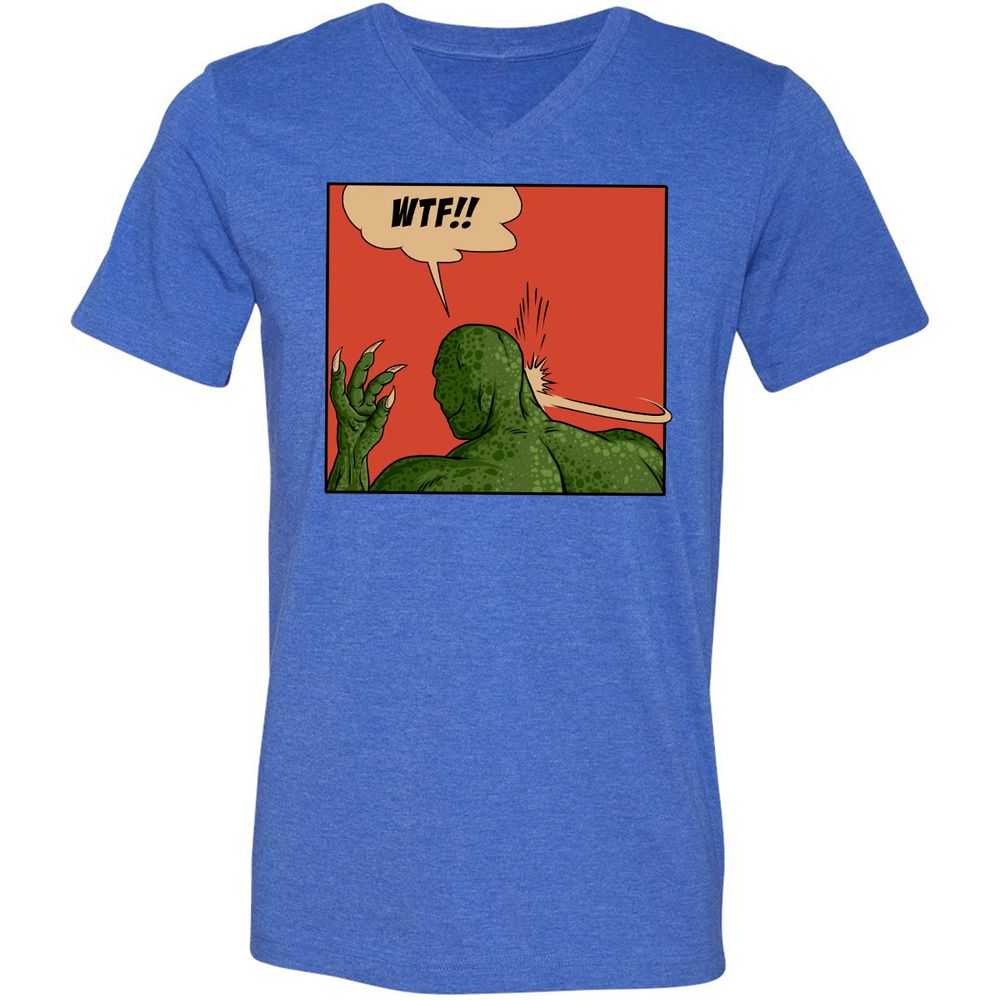 Unisex V-Neck T-Shirt - UXC267KC - Heather True Royal - 14