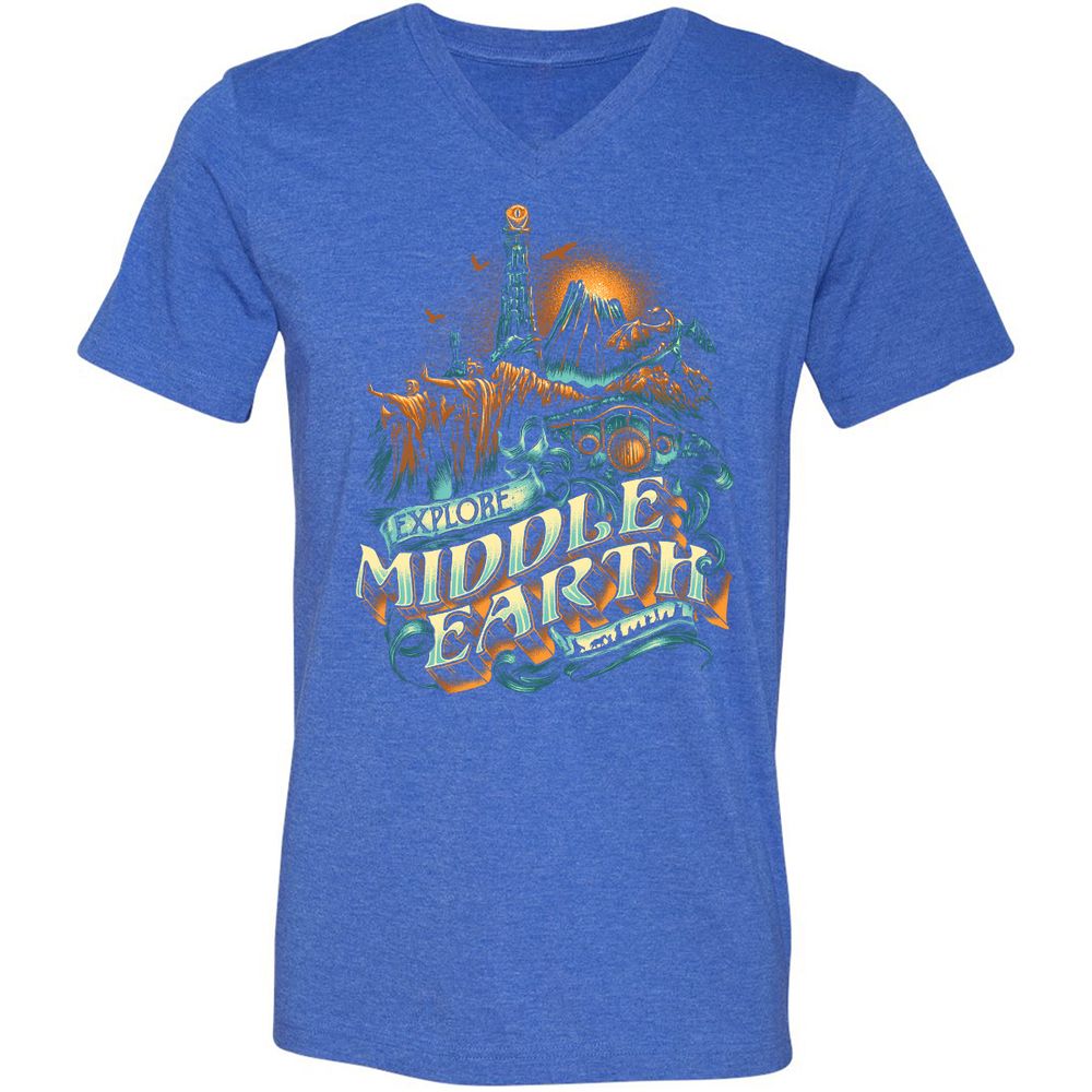 Unisex V-Neck T-Shirt - GPWNLLCR - Heather True Royal - 14