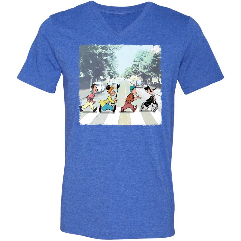 Unisex V-Neck T-Shirt - QHCA25TH - Heather True Royal - 14