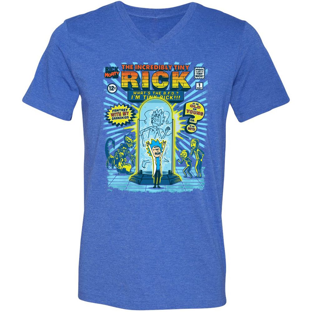 Unisex V-Neck T-Shirt - 9L8N3ESZ - Heather True Royal - 14