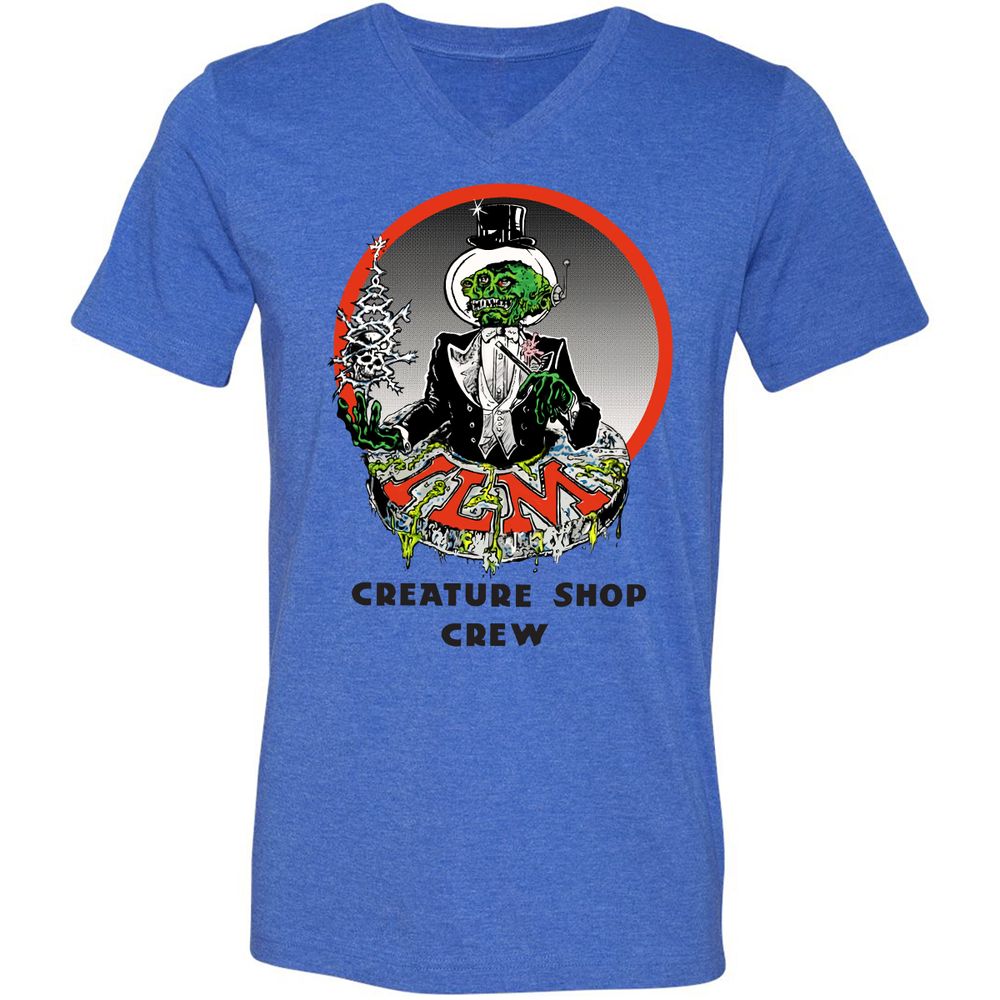 Unisex V-Neck T-Shirt - N8RYYYKM - Heather True Royal - 14