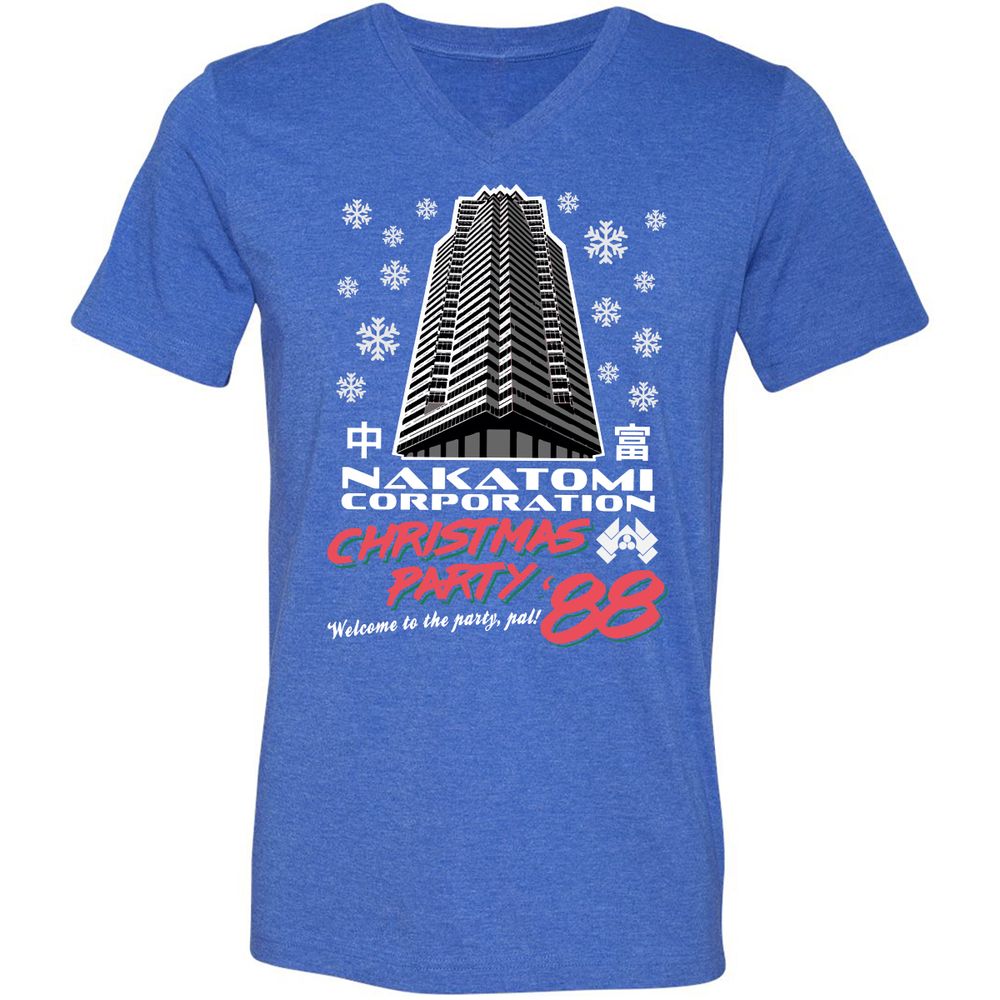 Unisex V-Neck T-Shirt - 8QV2XRD8 - Heather True Royal - 14