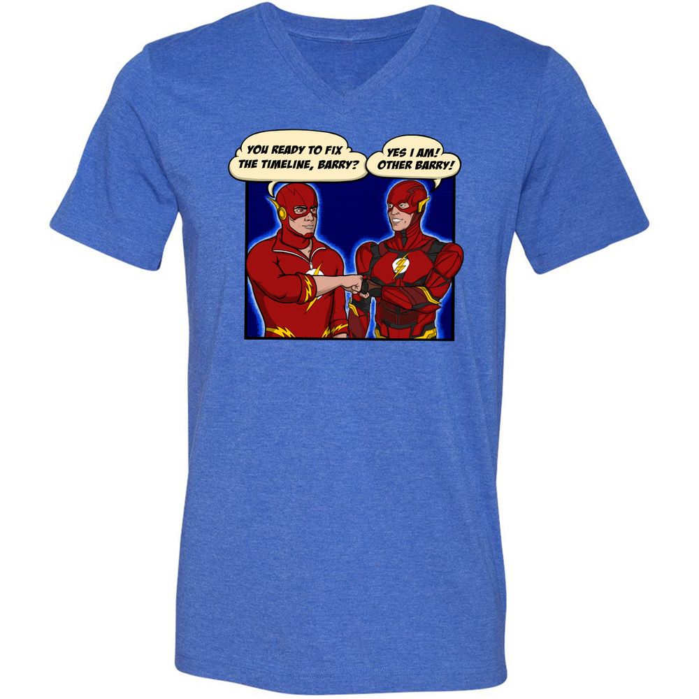 Unisex V-Neck T-Shirt - KBZ7WVSW - Heather True Royal - 14