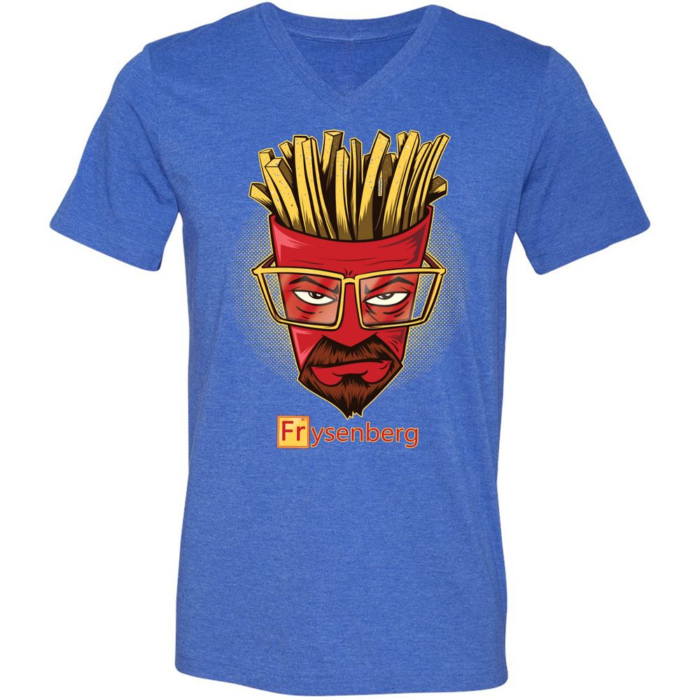 Unisex V-Neck T-Shirt - 5U11GV9D - Heather True Royal - 14