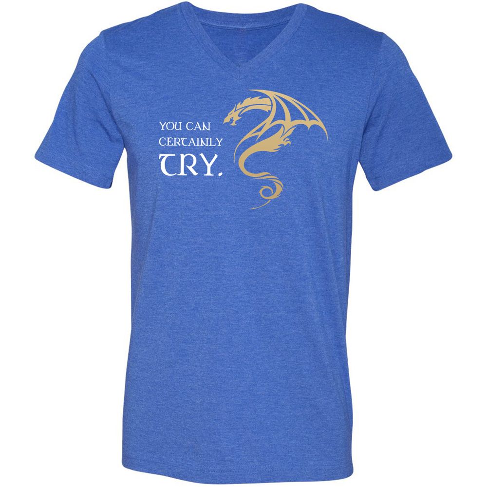 Unisex V-Neck T-Shirt - MXBFPMEJ - Heather True Royal - 14