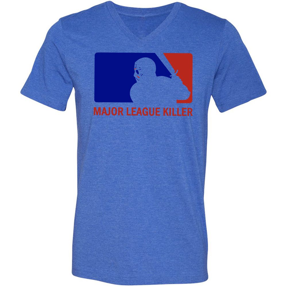 Unisex V-Neck T-Shirt - 1N2UFXBT - Heather True Royal - 14