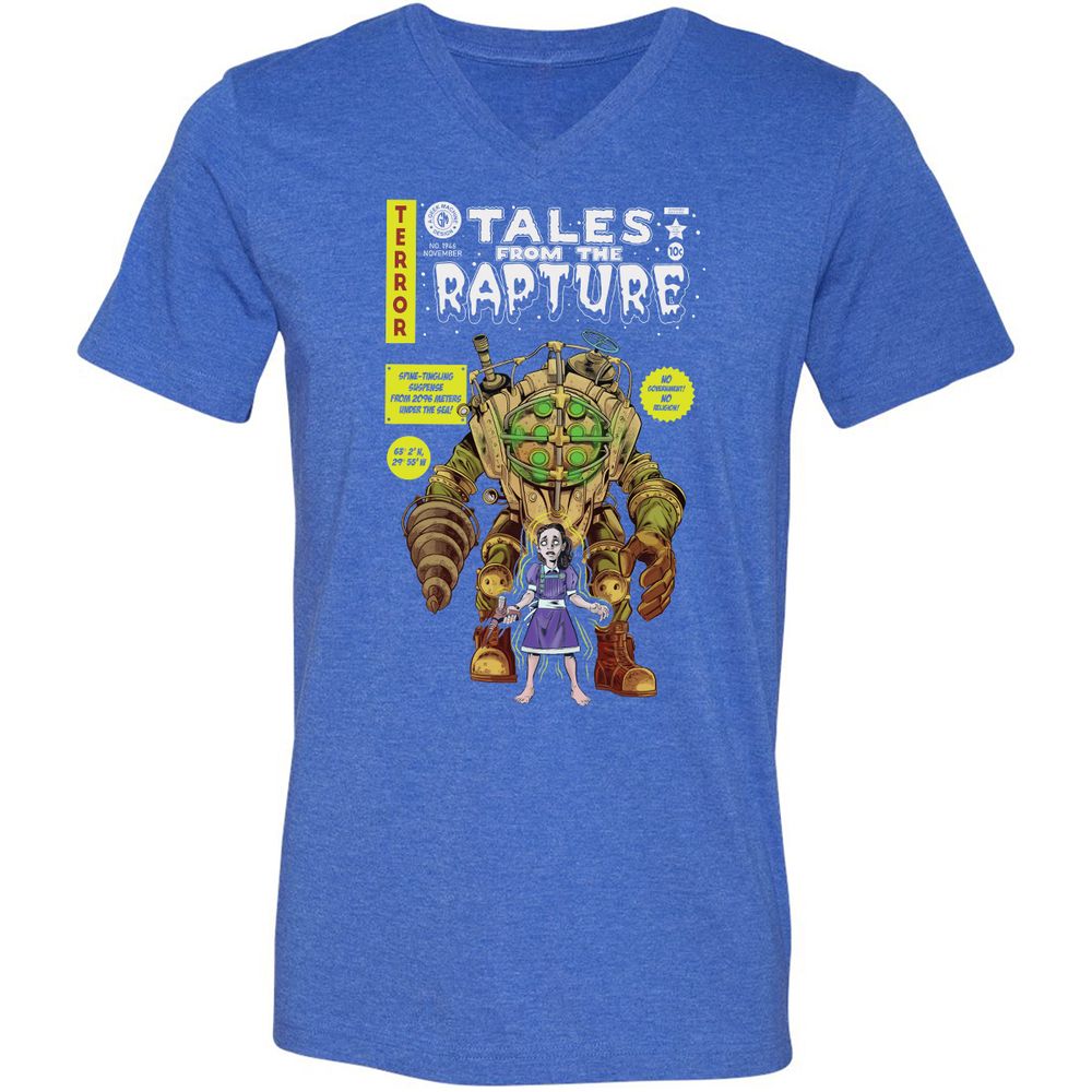 Unisex V-Neck T-Shirt - 3Y83WHEP - Heather True Royal - 14