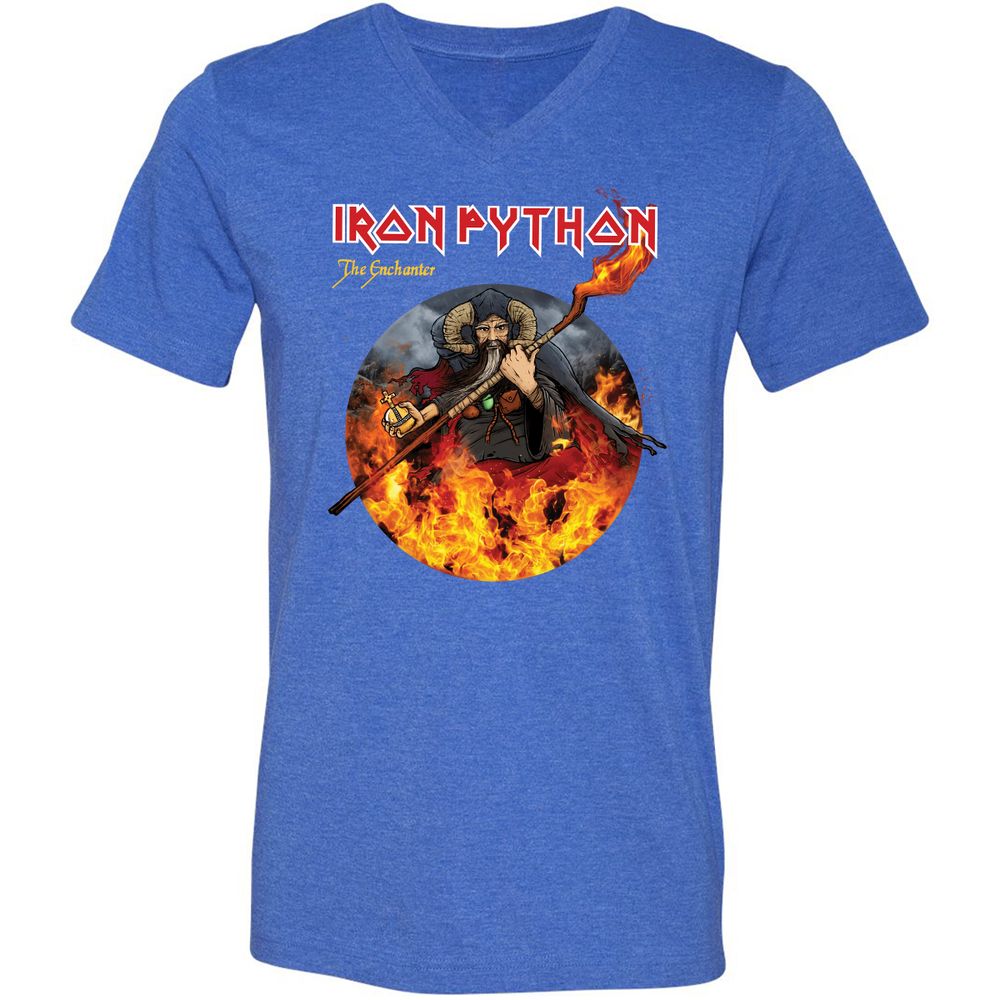 Unisex V-Neck T-Shirt - 2J3RTF5V - Heather True Royal - 14