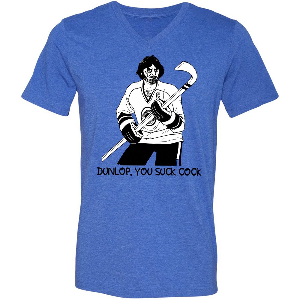Unisex V-Neck T-Shirt - 9N6CDA4T - Heather True Royal - 14