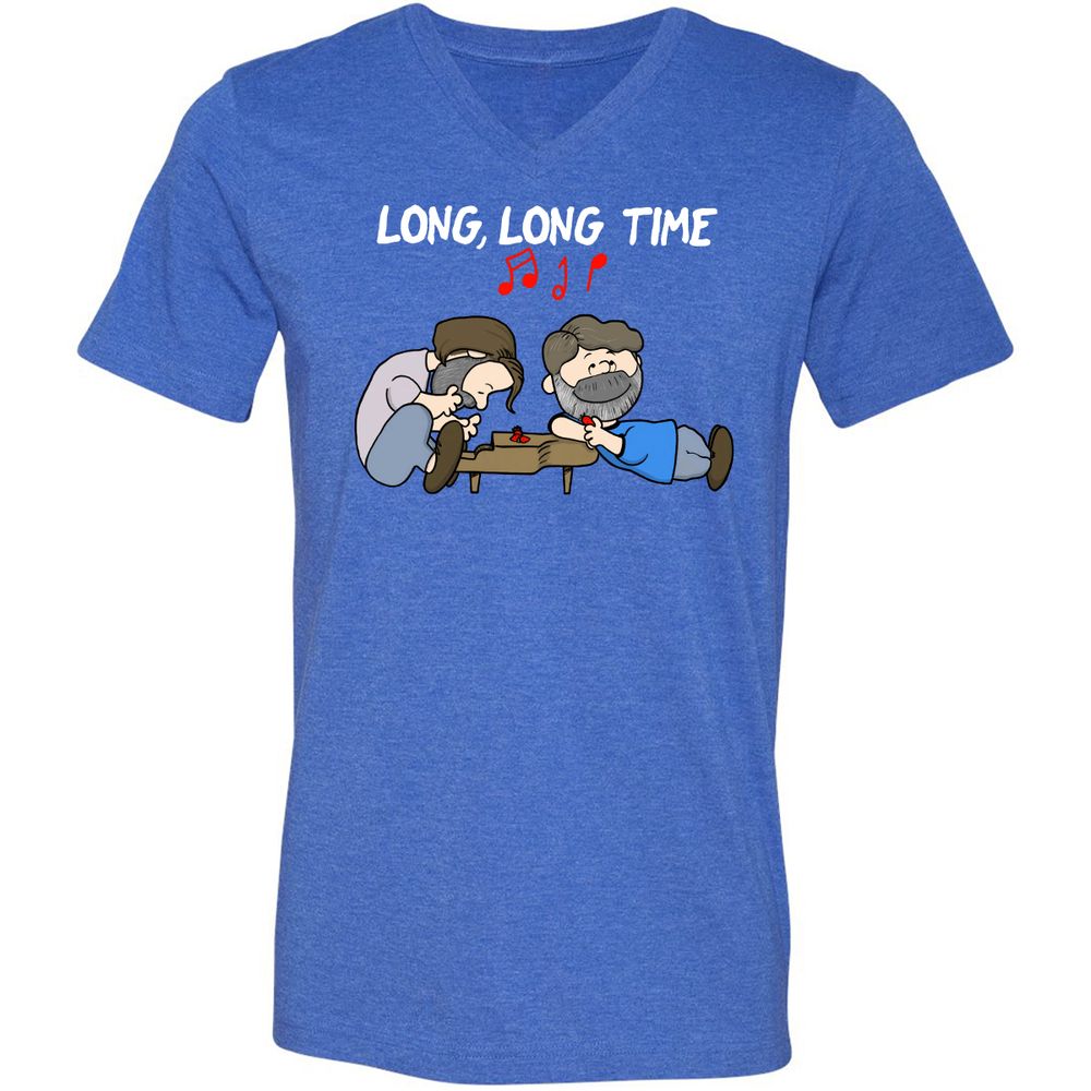Unisex V-Neck T-Shirt - 1EMTQFK4 - Heather True Royal - 14