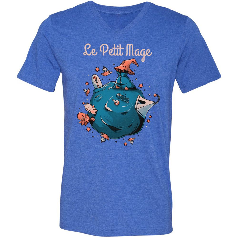 Unisex V-Neck T-Shirt - XTQN46A4 - Heather True Royal - 14