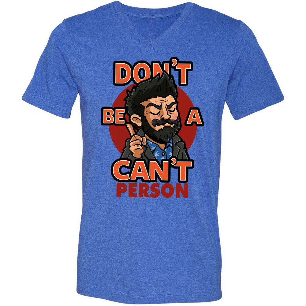 Unisex V-Neck T-Shirt - 92MCXM17 - Heather True Royal - 14