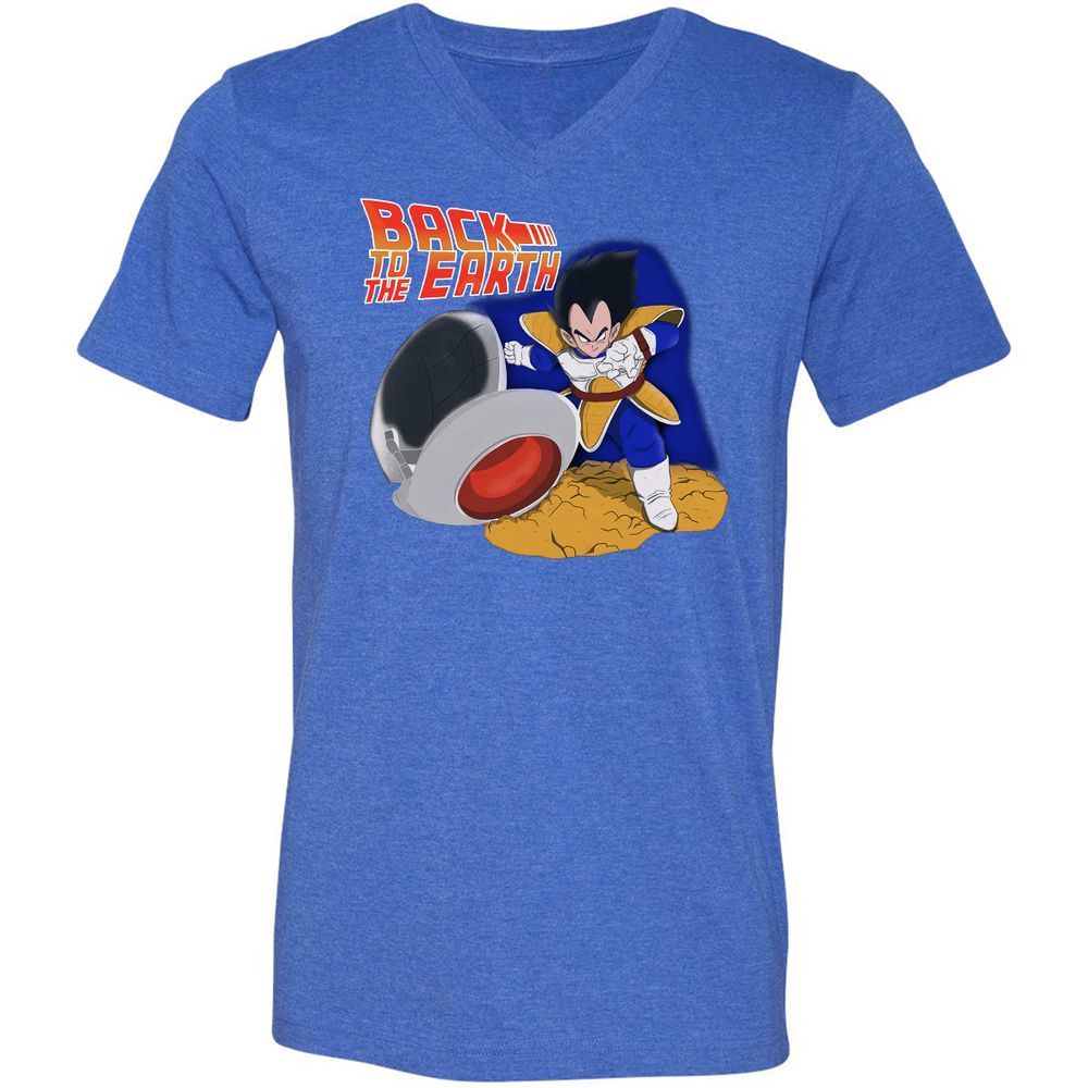 Unisex V-Neck T-Shirt - 289FLMDM - Heather True Royal - 14