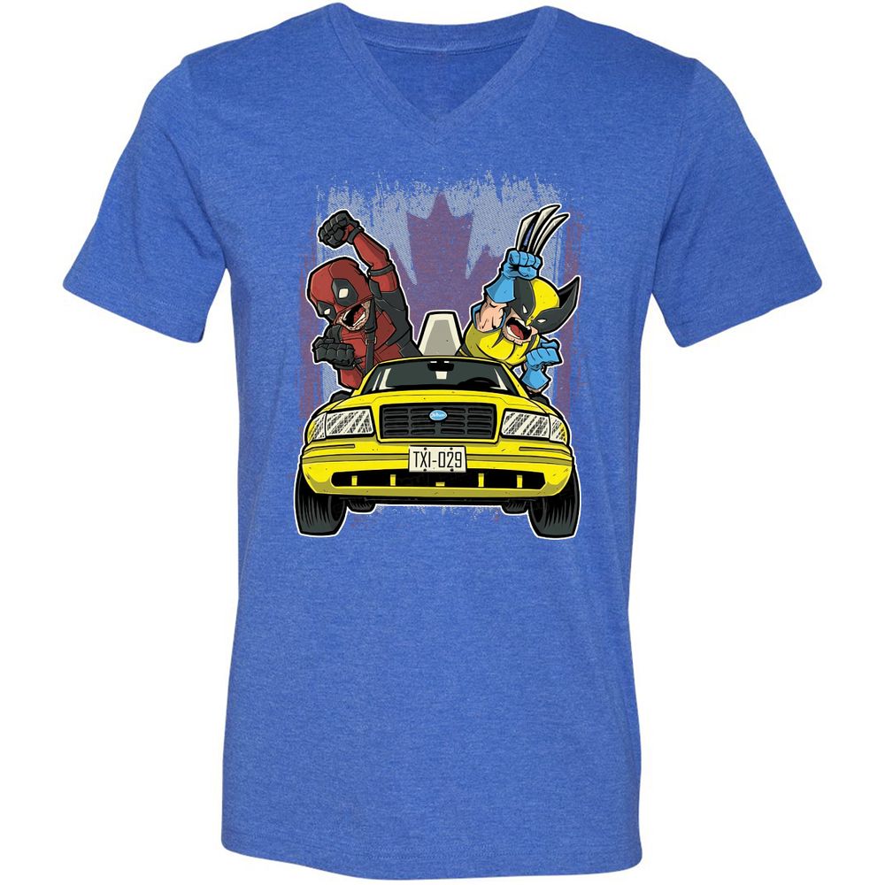 Unisex V-Neck T-Shirt - 2KNUGF3Q - Heather True Royal - 14