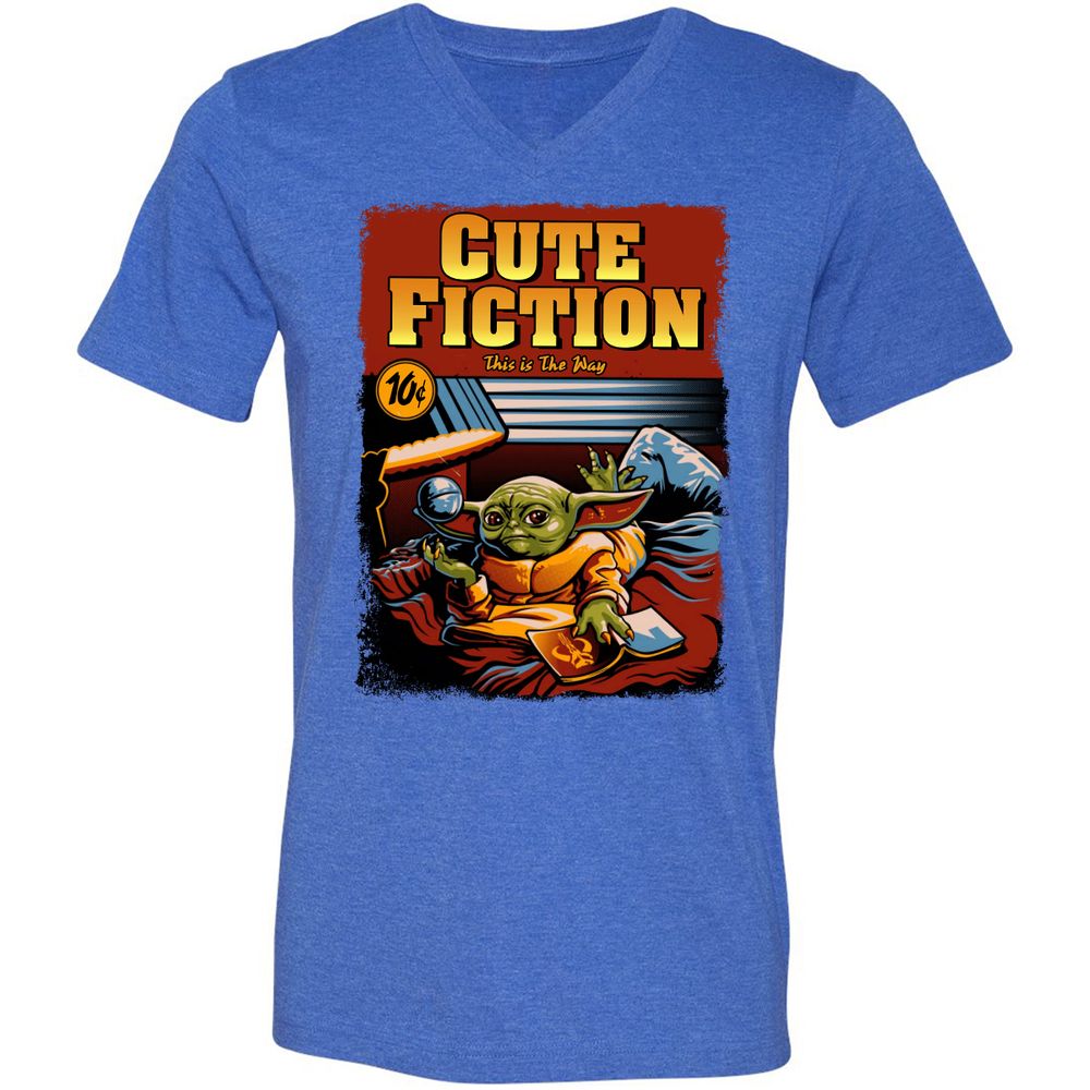 Unisex V-Neck T-Shirt - S9DZZQWZ - Heather True Royal - 14