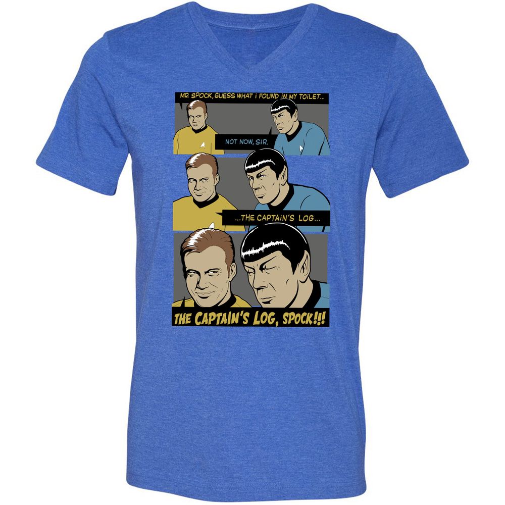 Unisex V-Neck T-Shirt - 3P5A9SYB - Heather True Royal - 14