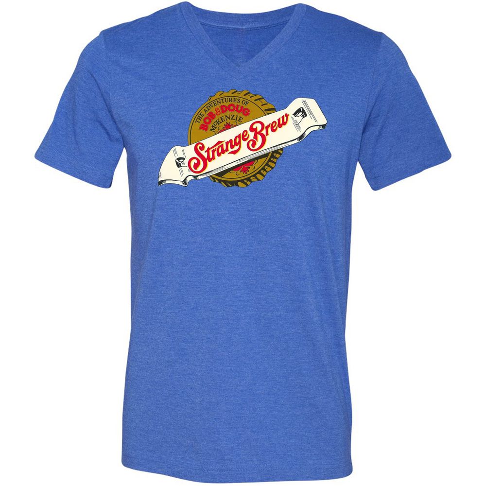 Unisex V-Neck T-Shirt - GJKMMQJY - Heather True Royal - 14
