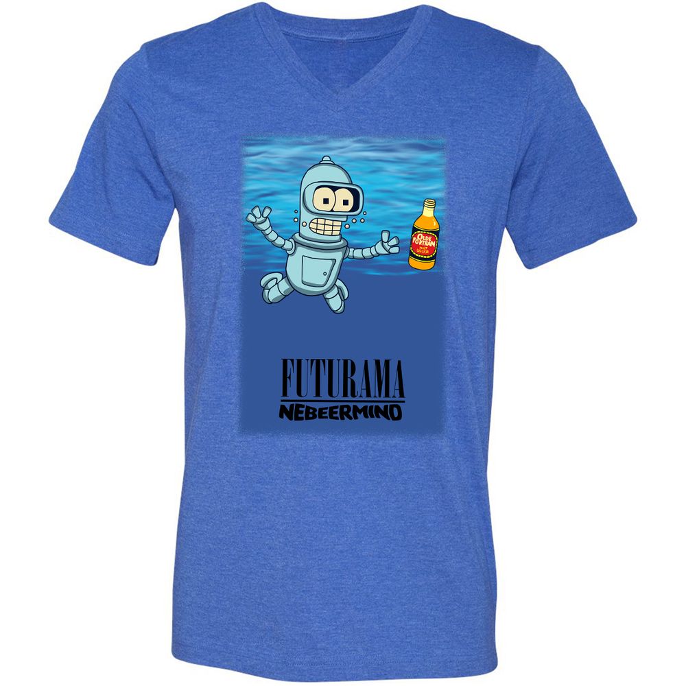 Unisex V-Neck T-Shirt - 737VUVMN - Heather True Royal - 14