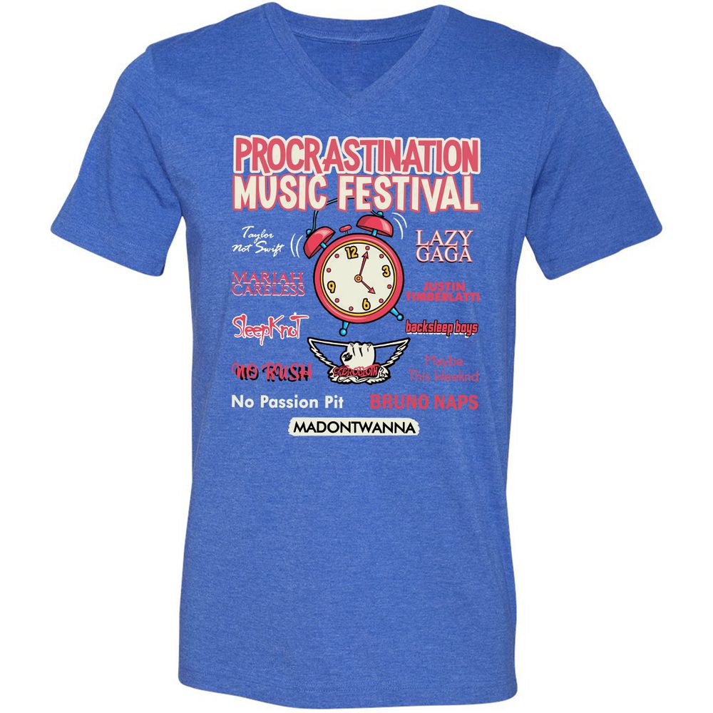 Unisex V-Neck T-Shirt - VAG73GBF - Heather True Royal - 14