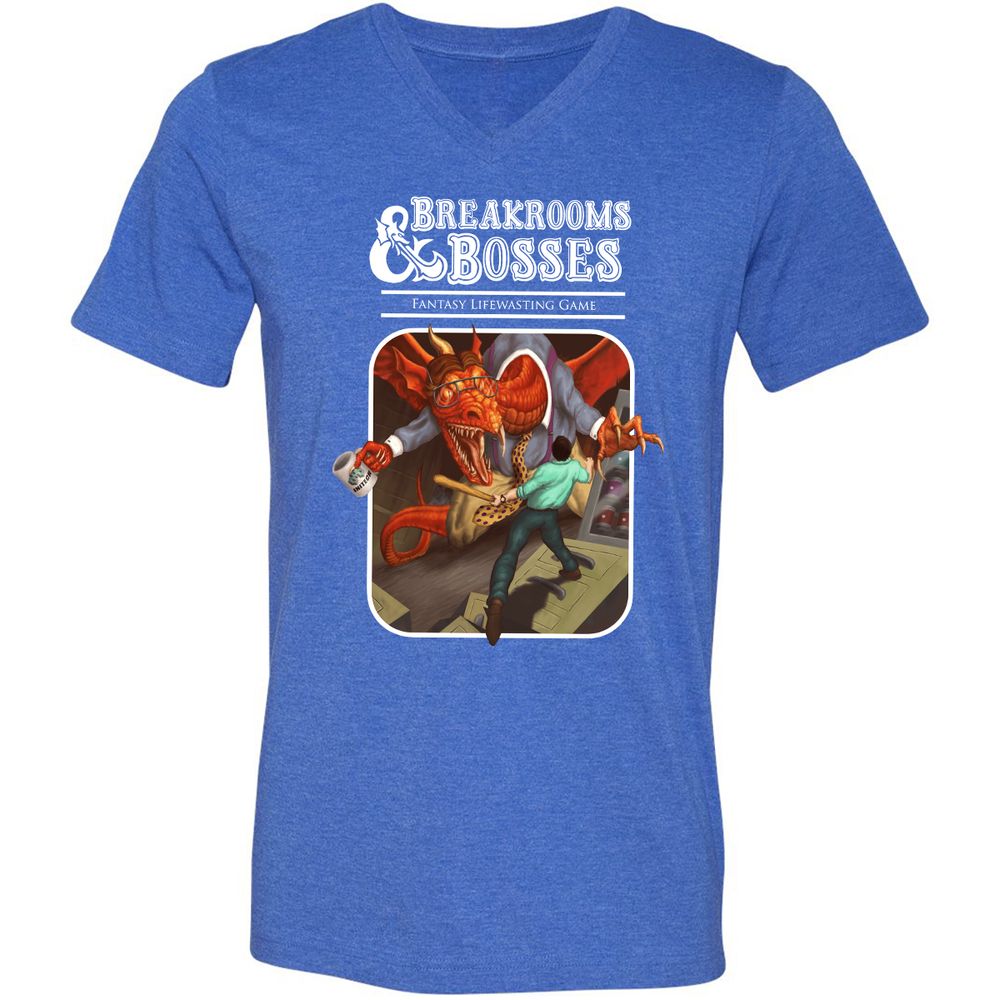 Unisex V-Neck T-Shirt - E9ASHW55 - Heather True Royal - 14