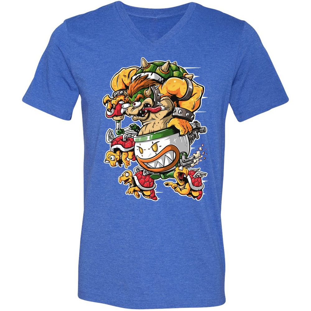Unisex V-Neck T-Shirt - VS1SEVXJ - Heather True Royal - 14