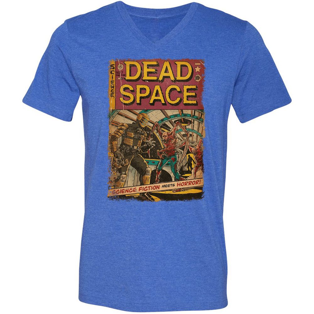 Unisex V-Neck T-Shirt - 7Y1W5J86 - Heather True Royal - 14