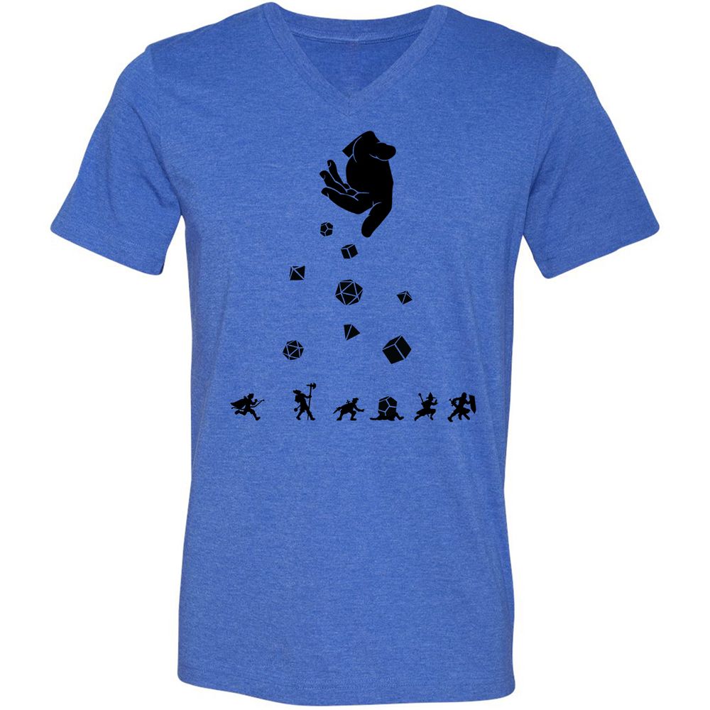 Unisex V-Neck T-Shirt - WXWGK7HJ - Heather True Royal - 14