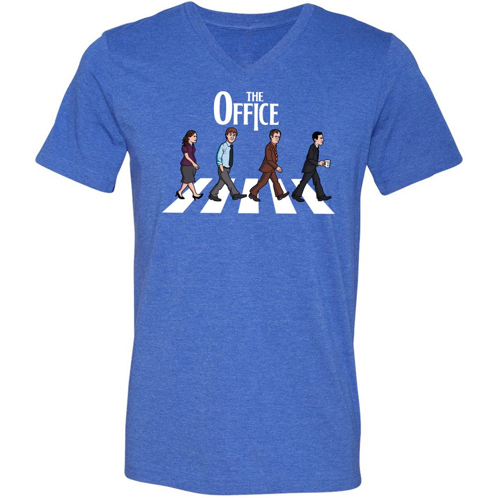 Unisex V-Neck T-Shirt - 4BYWHTRC - Heather True Royal - 14