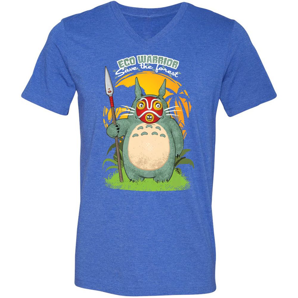 Unisex V-Neck T-Shirt - 5VJPTVG3 - Heather True Royal - 14