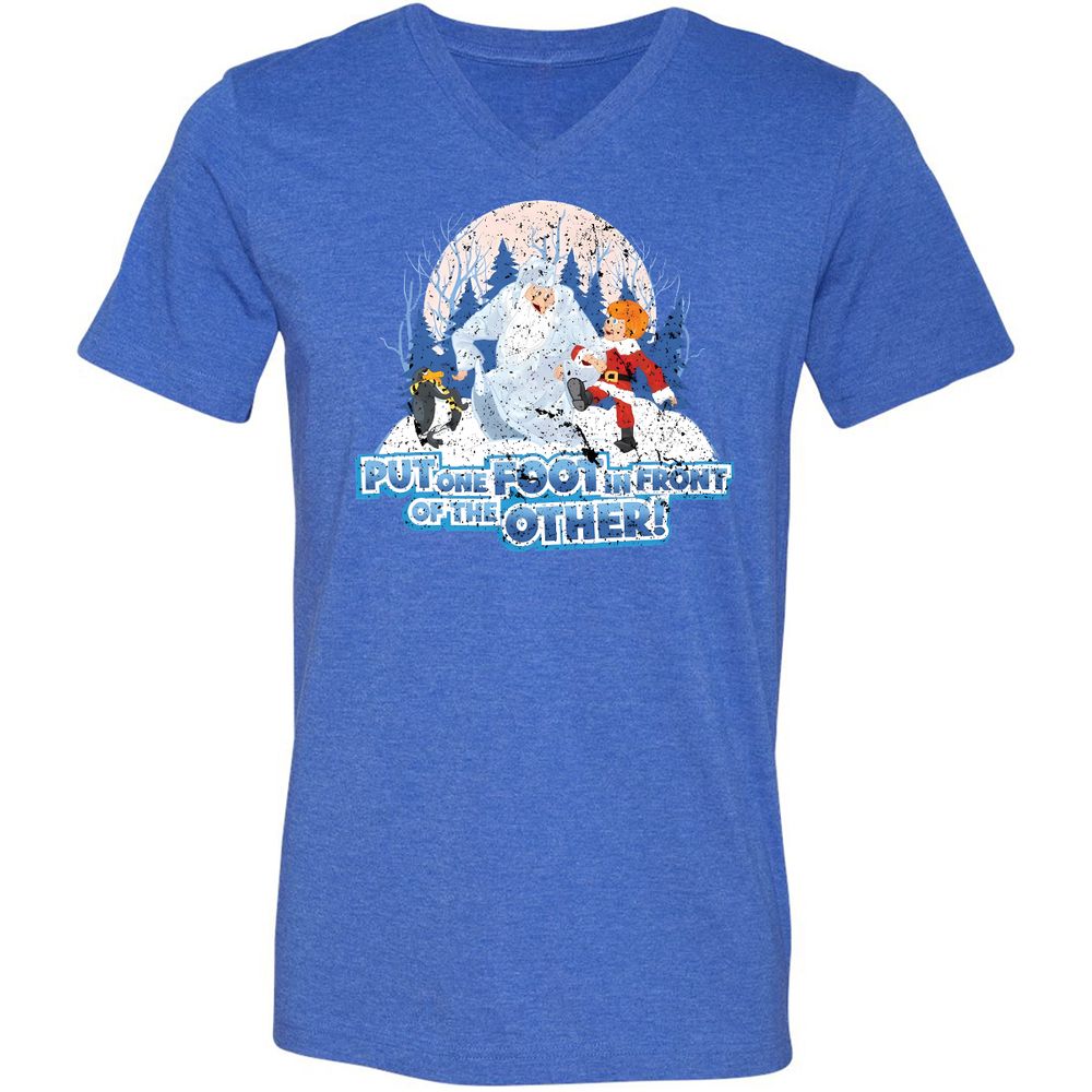 Unisex V-Neck T-Shirt - ZPJZFKX9 - Heather True Royal - 14