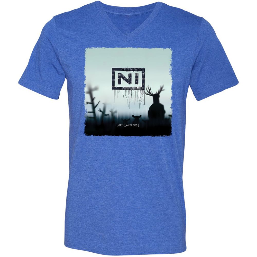 Unisex V-Neck T-Shirt - DTDLWKL4 - Heather True Royal - 14