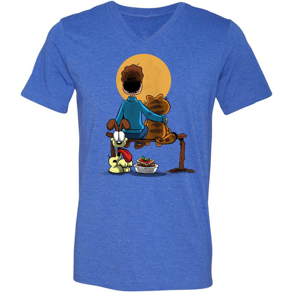 Unisex V-Neck T-Shirt - KMCM6XC1 - Heather True Royal - 14