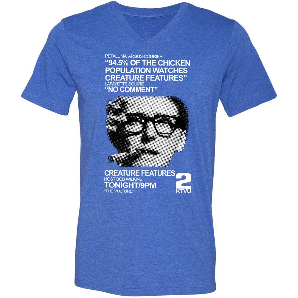 Unisex V-Neck T-Shirt - YNZ2LCQF - Heather True Royal - 14