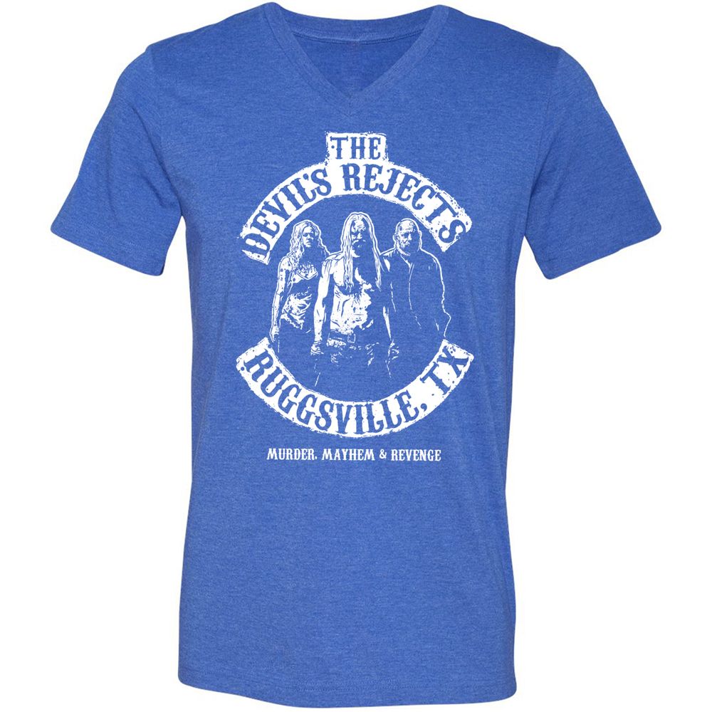 Unisex V-Neck T-Shirt - EX4TWWRT - Heather True Royal - 14