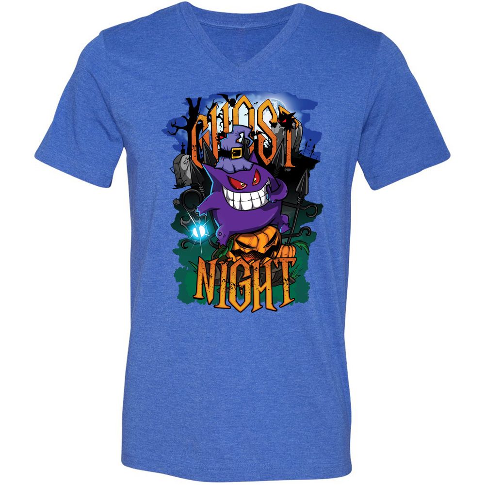 Unisex V-Neck T-Shirt - MWWV8WZN - Heather True Royal - 14