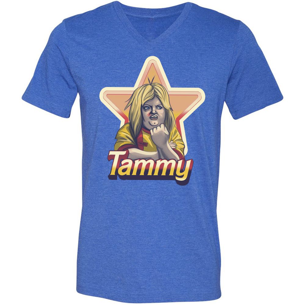 Unisex V-Neck T-Shirt - Z1E6VMPG - Heather True Royal - 14