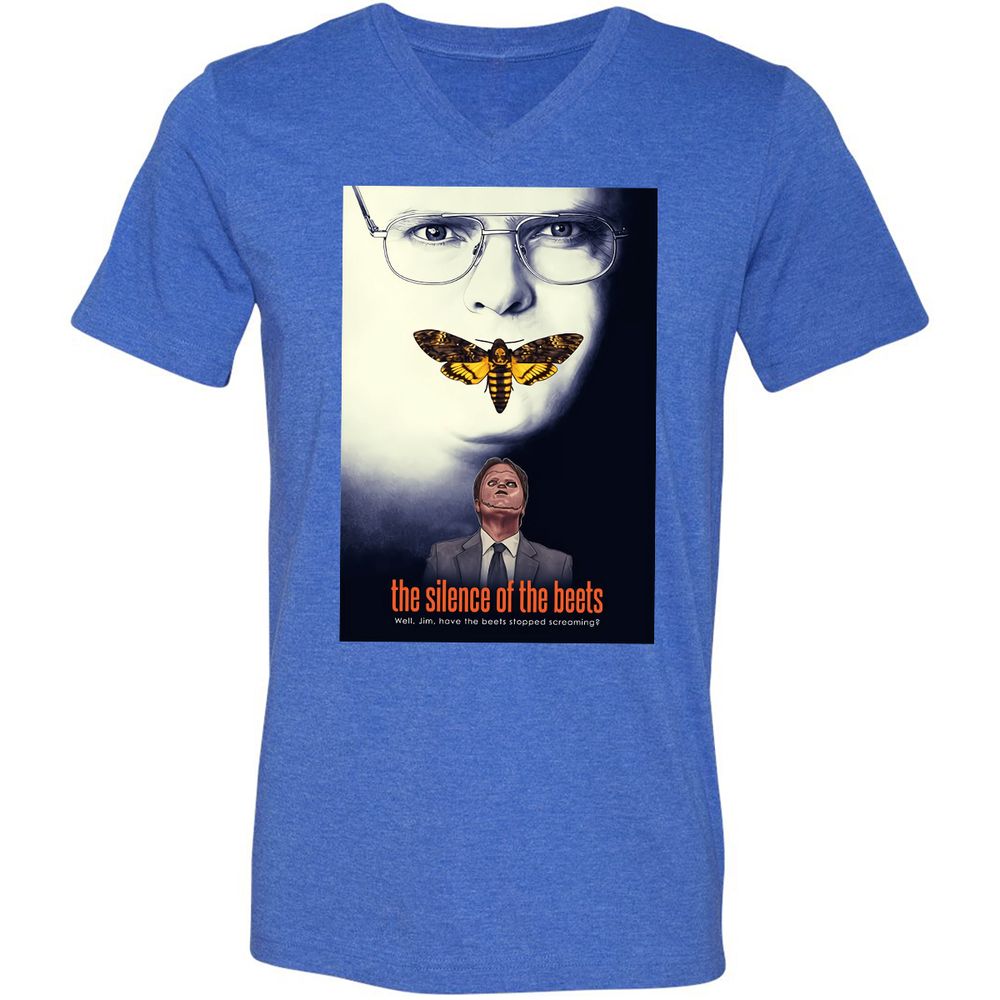 Unisex V-Neck T-Shirt - GX6E1ETV - Heather True Royal - 14