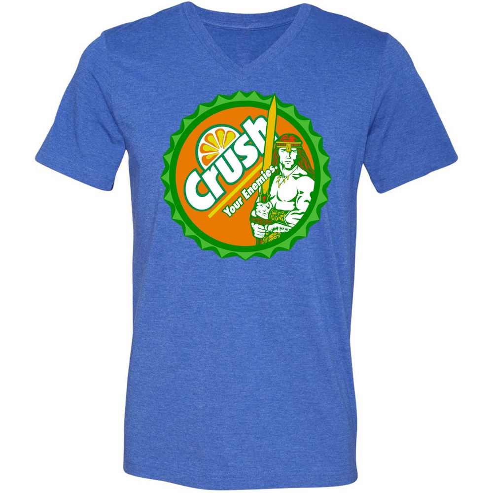 Unisex V-Neck T-Shirt - TCQM6E5P - Heather True Royal - 14