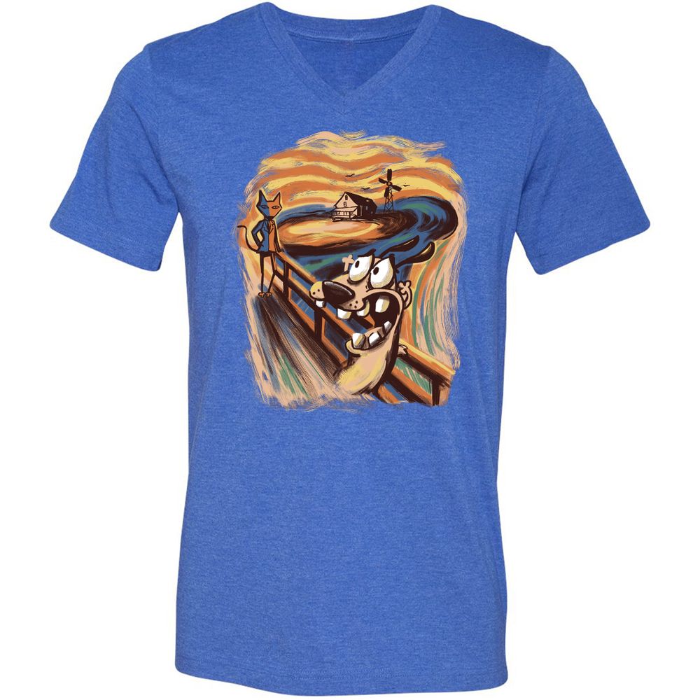 Unisex V-Neck T-Shirt - 6RUA22HA - Heather True Royal - 14