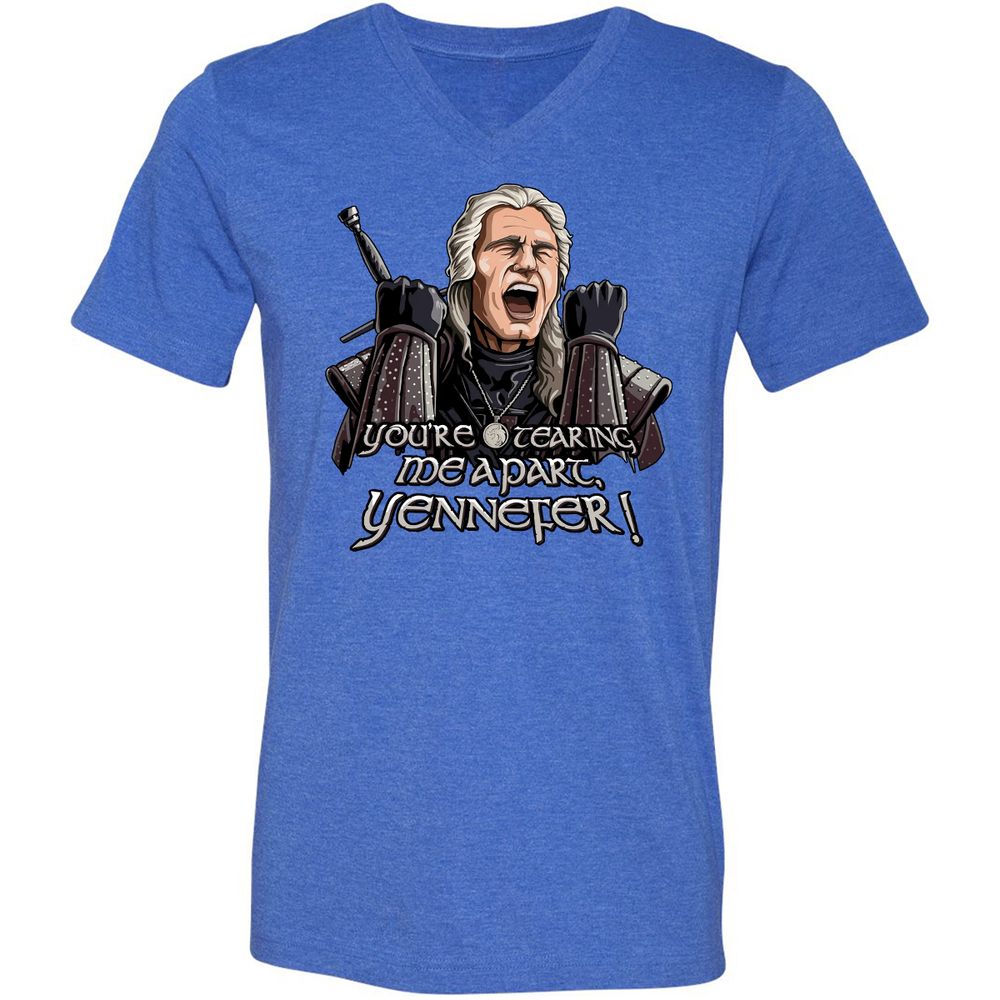 Unisex V-Neck T-Shirt - S56W49CW - Heather True Royal - 14