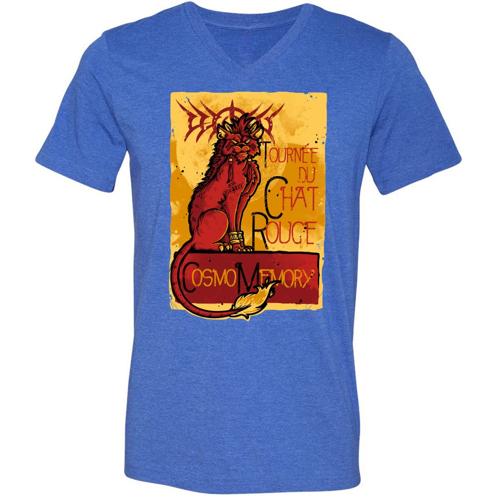 Unisex V-Neck T-Shirt - VKM92Q1S - Heather True Royal - 14