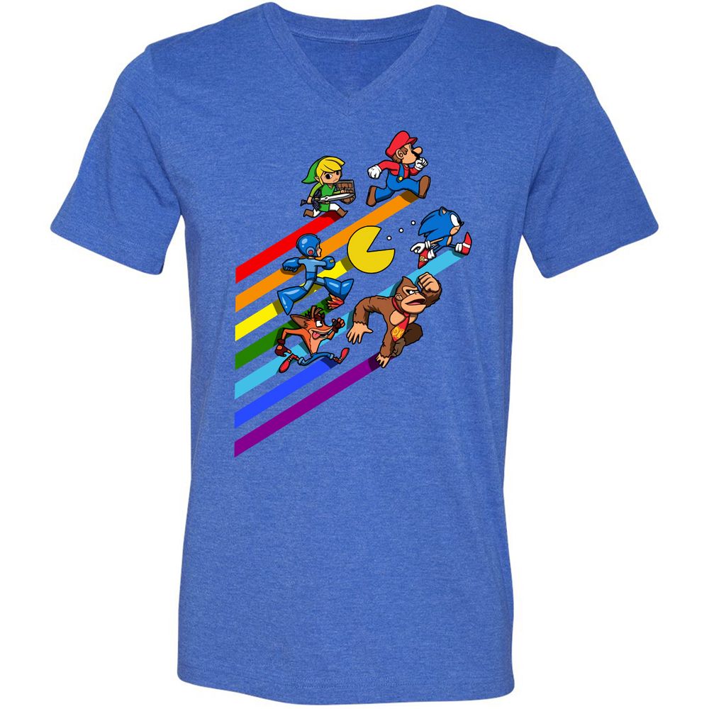 Unisex V-Neck T-Shirt - 2P46WR3A - Heather True Royal - 14