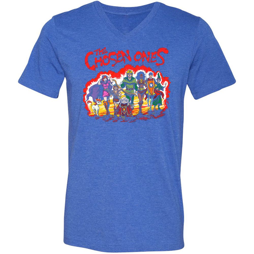 Unisex V-Neck T-Shirt - 2YPKRGYV - Heather True Royal - 14