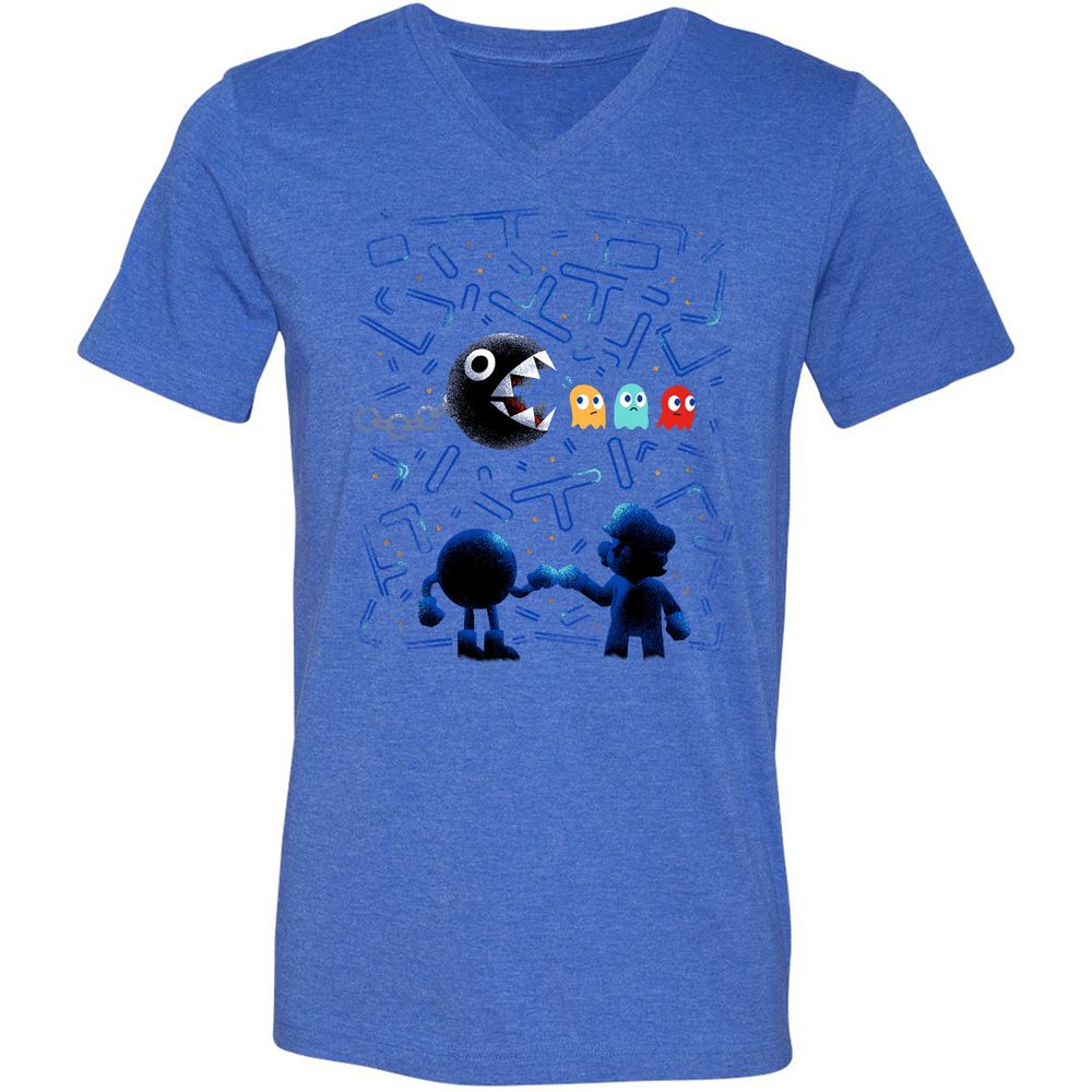 Unisex V-Neck T-Shirt - J5ULUUCA - Heather True Royal - 14