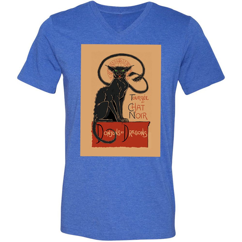 Unisex V-Neck T-Shirt - TVKTD76Q - Heather True Royal - 14